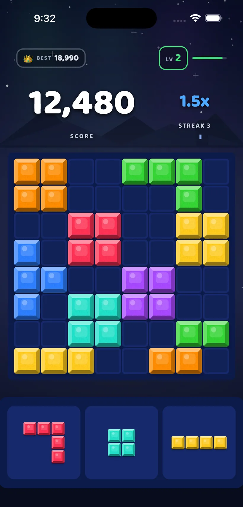 BlockBolt gameplay in the Classic theme