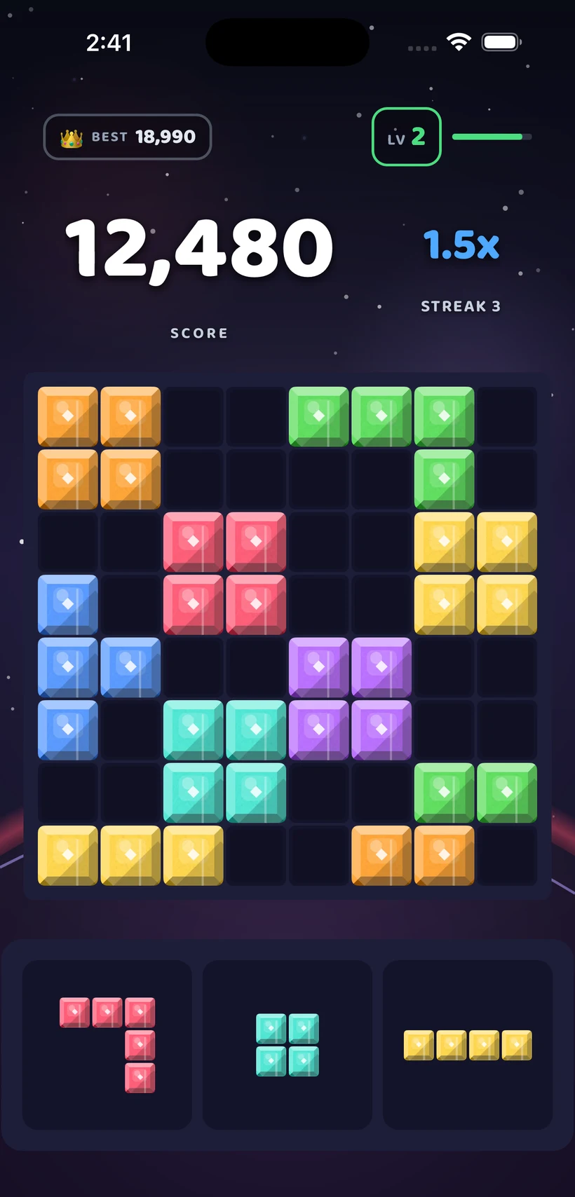 BlockBolt gameplay in the Final Frontier theme
