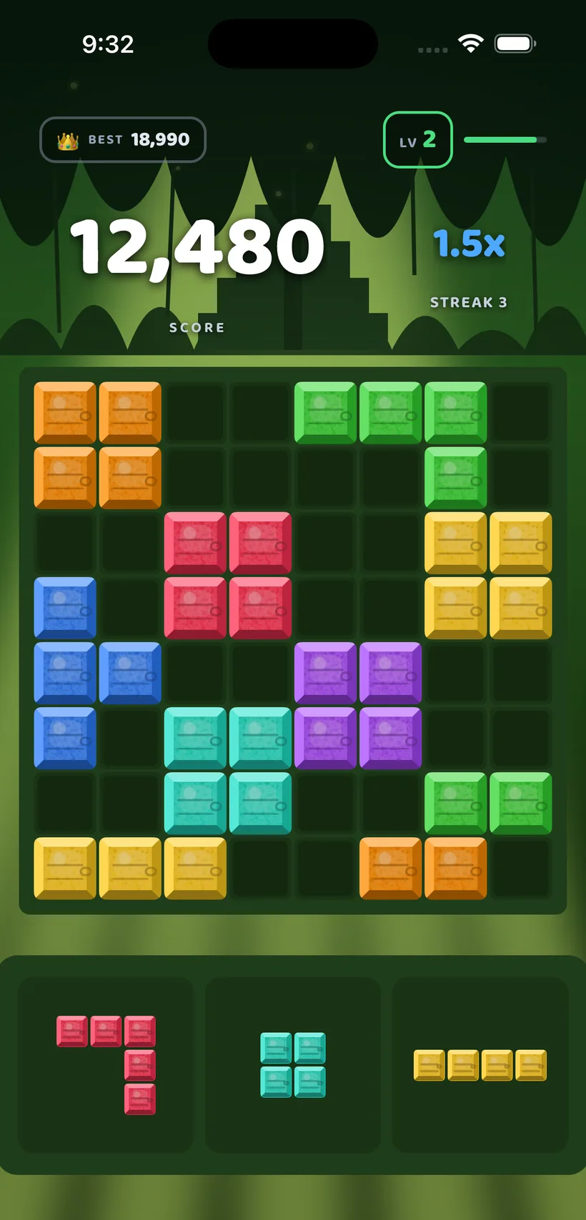 BlockBolt gameplay in the Welcome to the Jungle theme